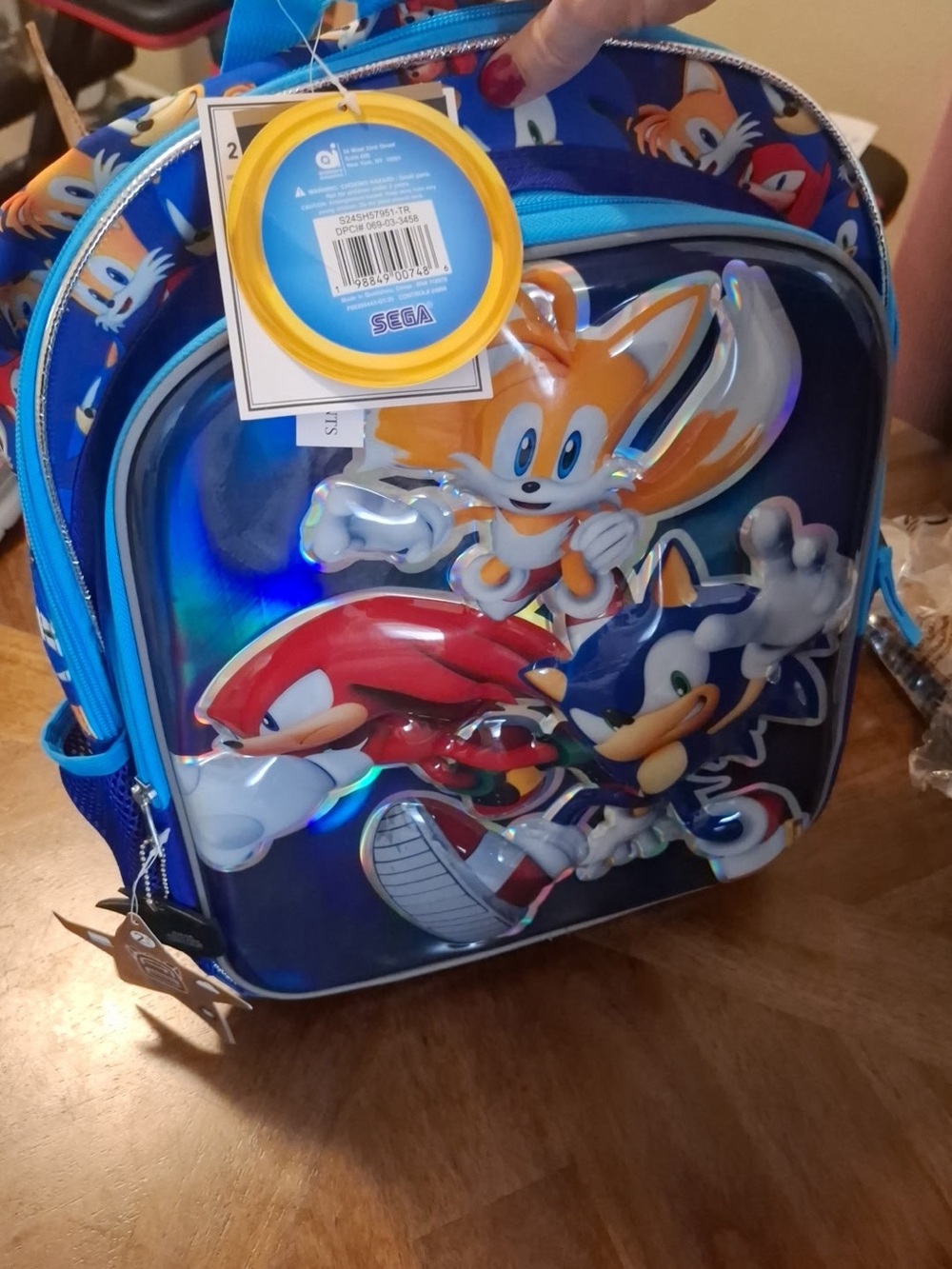 Sonic The Hedgehog Backpack NWT